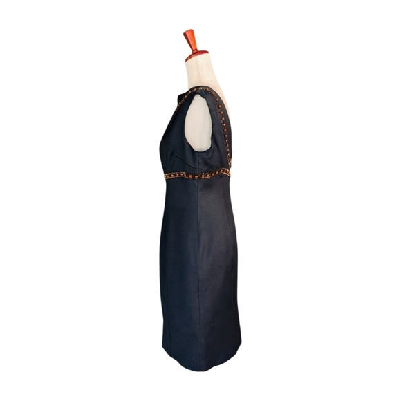 Boden Black Sleeveless Scoop Back Beaded Sheath Dress Size 8 - Picture 5 of 10